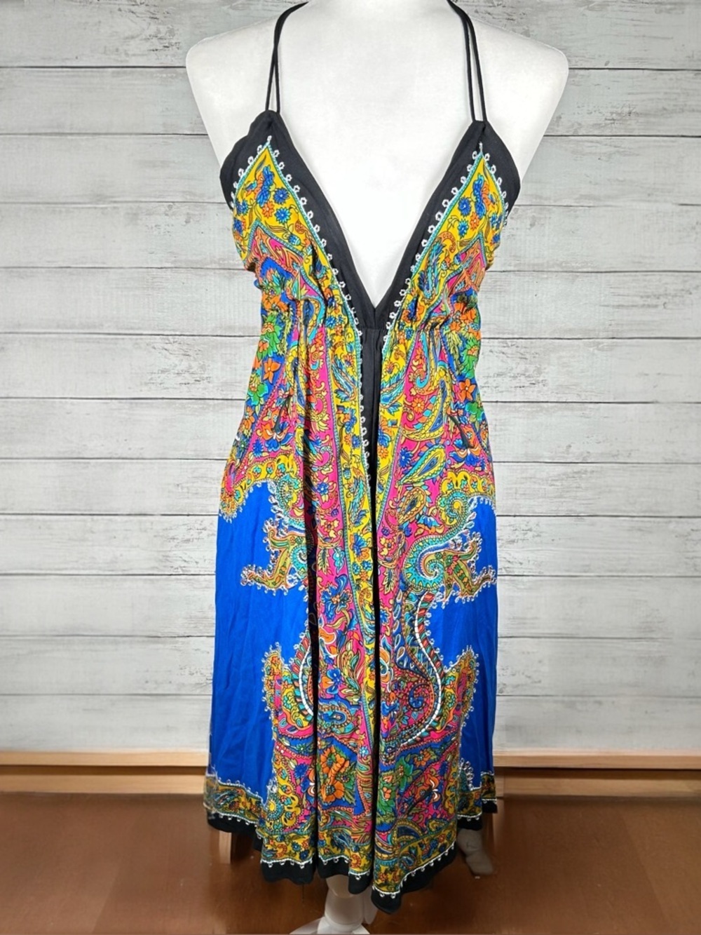 Advance Apparel Bohemian Rayon Halter Short Sundress One Size S/M NEW